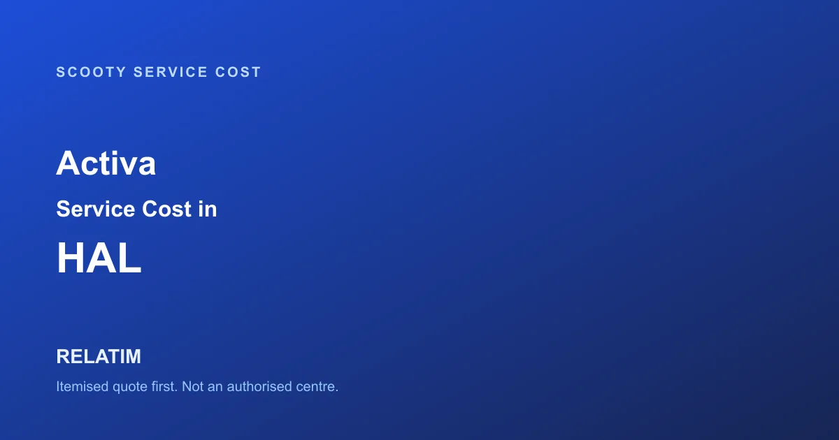 Activa Service Cost in HAL, Bangalore
